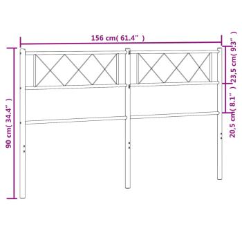 Kopfteil Metall Weiß 150 cm