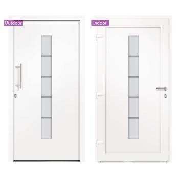 Haustür Aluminium und PVC Weiß 110x210 cm  
