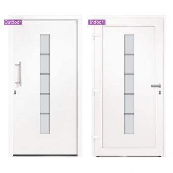Haustür Aluminium und PVC Weiß 110x210 cm  