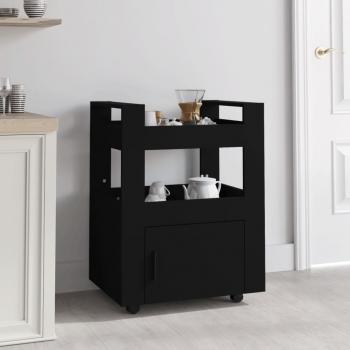 ARDEBO.de - Küchenwagen Schwarz 60x45x80 cm Holzwerkstoff