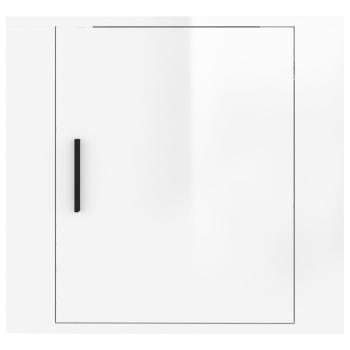 Wand-Nachttisch Hochglanz-Weiß 50x30x47 cm