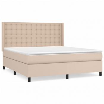 Boxspringbett Matratze Cappuccino-Braun 180x200 cm Kunstleder