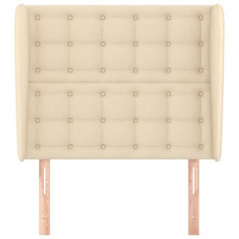 Kopfteil mit Ohren Creme 93x23x118/128 cm Stoff