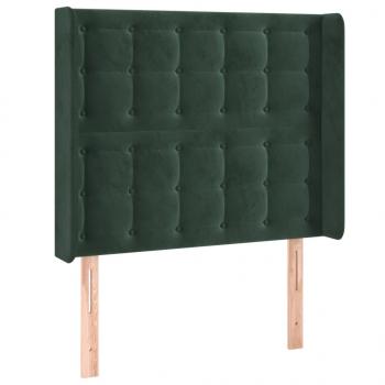 LED Kopfteil Dunkelgrün 103x16x118/128 cm Samt