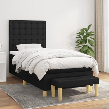 ARDEBO.de - Boxspringbett mit Matratze Schwarz 80x200 cm Stoff