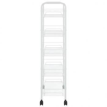 Küchenwagen 5 Etagen Weiß 46x26x105 cm Eisen