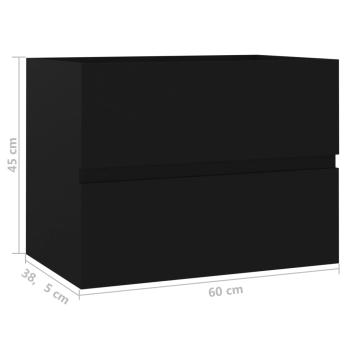 Badmöbel-Set Schwarz Holzwerkstoff