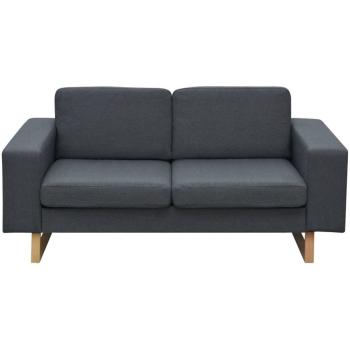 Sofa 2-Sitzer Stoff Dunkelgrau