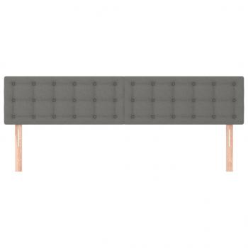 Kopfteile 2 Stk. Dunkelgrau 100x5x78/88 cm Stoff