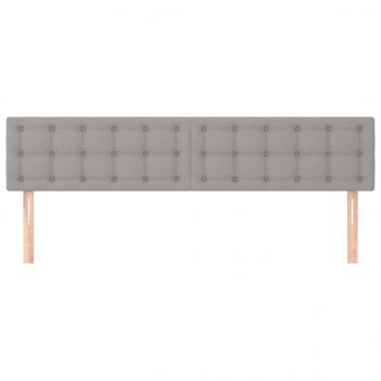 Kopfteile 2 Stk. Hellgrau 100x5x78/88 cm Stoff