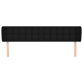 Kopfteil mit Ohren Schwarz 203x23x78/88 cm Stoff