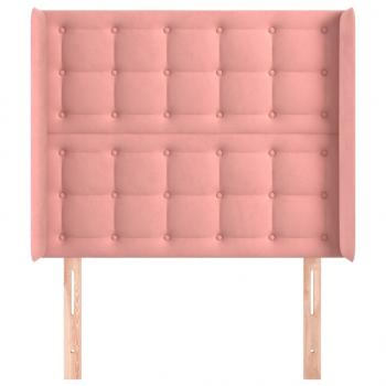 Kopfteil mit Ohren Rosa 93x16x118/128 cm Samt