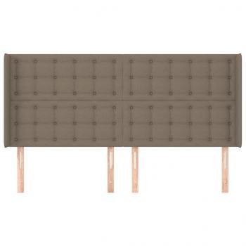 Kopfteil mit Ohren Taupe 183x16x118/128 cm Stoff