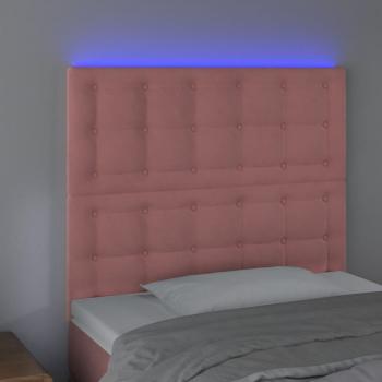 LED Kopfteil Rosa 90x5x118/128 cm Samt