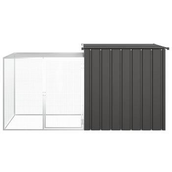 Hühnerkäfig Anthrazit 200x91x100 cm Verzinkter Stahl