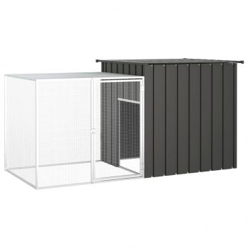 Hühnerkäfig Anthrazit 200x91x100 cm Verzinkter Stahl