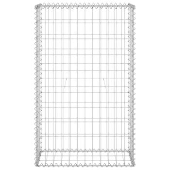 Gabionenwand mit Abdeckung Verzinkter Stahl 60x30x100 cm