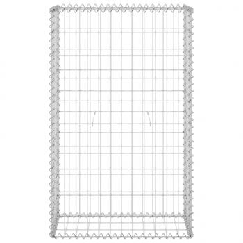Gabionenwand mit Abdeckung Verzinkter Stahl 60x30x100 cm