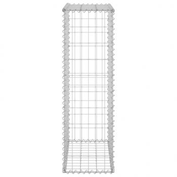 Gabionenwand mit Abdeckung Verzinkter Stahl 60x30x100 cm