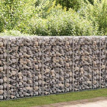 Gabionenwand mit Abdeckung Verzinkter Stahl 60x30x100 cm