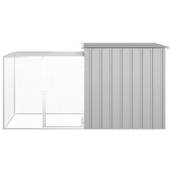 Hühnerkäfig Grau 200x91x100 cm Verzinkter Stahl