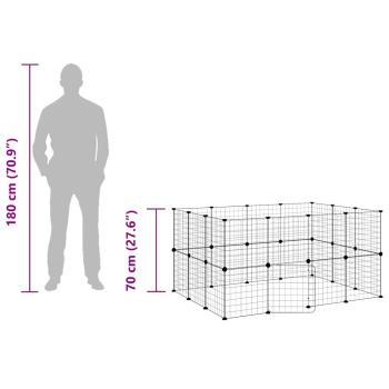 28-tlg. Haustierkäfig mit Tür Schwarz 35x35 cm Stahl