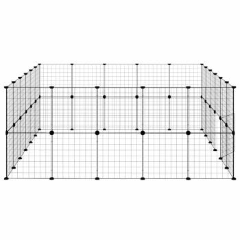 44-tlg. Haustierkäfig mit Tür Schwarz 35x35 cm Stahl
