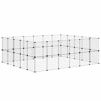 44-tlg. Haustierkäfig mit Tür Schwarz 35x35 cm Stahl