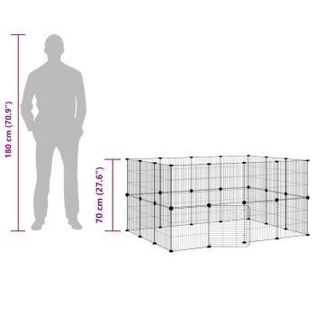 28-tlg. Haustierkäfig mit Tür Schwarz 35x35 cm Stahl