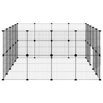 36-tlg. Haustierkäfig mit Tür Schwarz 35x35 cm Stahl