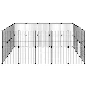 44-tlg. Haustierkäfig mit Tür Schwarz 35x35 cm Stahl