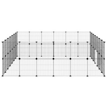 52-tlg. Haustierkäfig mit Tür Schwarz 35x35 cm Stahl
