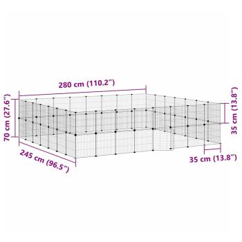 60-tlg. Haustierkäfig mit Tür Schwarz 35x35 cm Stahl