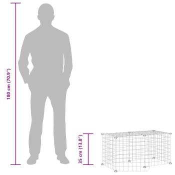 8-tlg. Haustierkäfig mit Tür Schwarz 35x35 cm Stahl