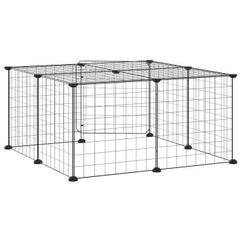 12-tlg. Haustierkäfig mit Tür Schwarz 35x35 cm Stahl