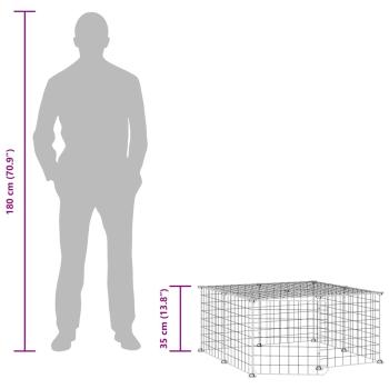 12-tlg. Haustierkäfig mit Tür Schwarz 35x35 cm Stahl