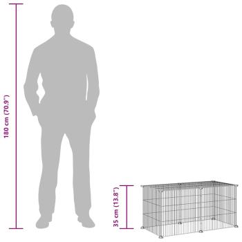 8-tlg. Haustierkäfig Schwarz 35x35 cm Stahl
