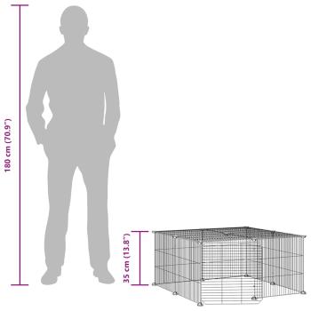 12-tlg. Haustierkäfig mit Tür Schwarz 35x35 cm Stahl