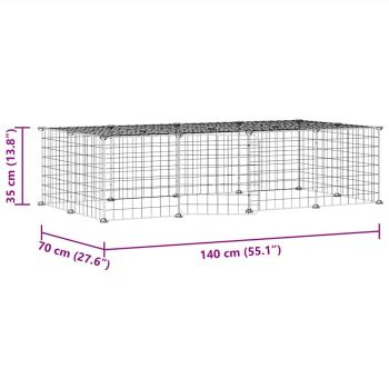 20-tlg. Haustierkäfig mit Tür Schwarz 35x35 cm Stahl