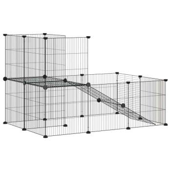 20-tlg. Haustierkäfig mit Tür Schwarz 35x35 cm Stahl