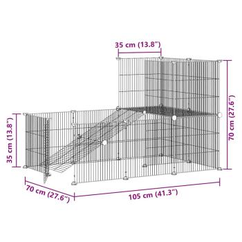 20-tlg. Haustierkäfig mit Tür Schwarz 35x35 cm Stahl