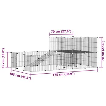 36-tlg. Haustierkäfig mit Tür Schwarz 35x35 cm Stahl
