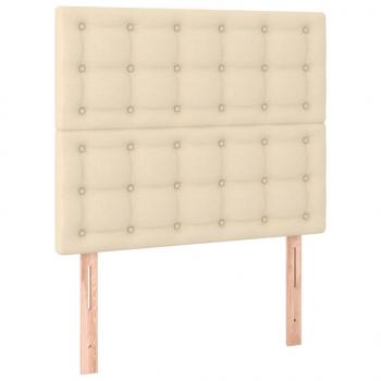 Boxspringbett mit Matratze Creme 90x190 cm Stoff