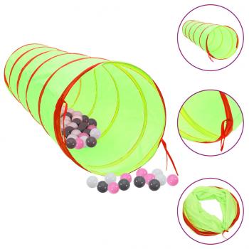 ARDEBO.de - Spieltunnel mit 250 Bällen Grün 175 cm Polyester