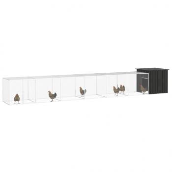 Hühnerkäfig Anthrazit 700x91x100 cm Verzinkter Stahl