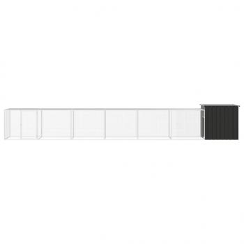 Hühnerkäfig Anthrazit 700x91x100 cm Verzinkter Stahl