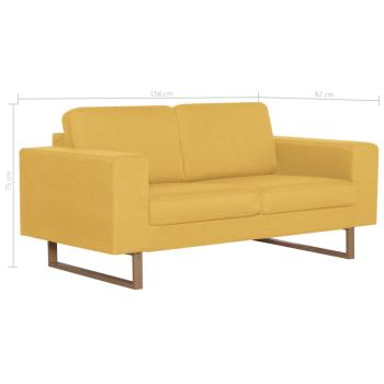 2-tlg. Sofagarnitur Stoff Gelb