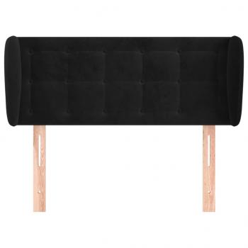 Kopfteil mit Ohren Schwarz 103x23x78/88 cm Samt