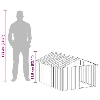 Hundehütte Grau 116,5x153x81,5 cm Verzinkter Stahl