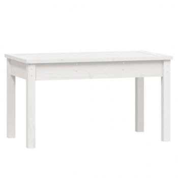 Gartenbank Weiß 80x44x45 cm Massivholz Kiefer